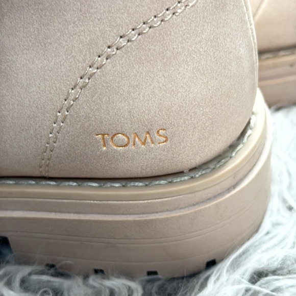 Tom’s Taupe Lace-Up Ankle Combat Boots, 7 - Picture 2 of 13